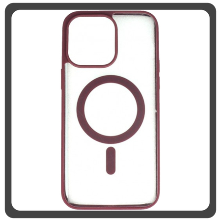 Θήκη Πλάτης - Back Cover, Silicone Σιλικόνη Frosted Edge Macaroon Magnetic Case Plum Purple Μωβ For iPhone 13 Pro