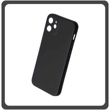 Θήκη Πλάτης - Back Cover, Silicone Σιλικόνη Ultra Thin Feather Case Black Μαύρο For iPhone 12