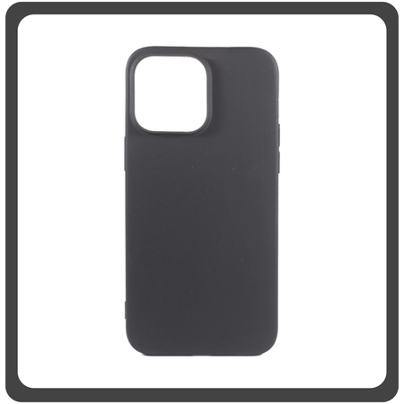 Θήκη Πλάτης - Back Cover, Silicone Σιλικόνη High Quality Liquid TPU Soft Protective Case Black Μαύρο For iPhone 13 Pro Max