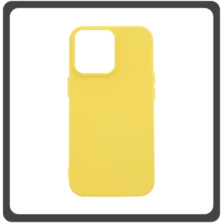Θήκη Πλάτης - Back Cover, Silicone Σιλικόνη High Quality Liquid TPU Soft Protective Case Yellow Κίτρινο For iPhone 13 Pro Max
