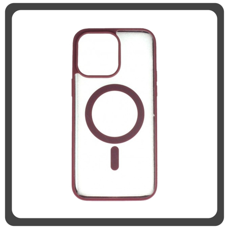 Θήκη Πλάτης - Back Cover, Silicone Σιλικόνη Frosted Edge Macaroon Magnetic Case Plum Purple Μωβ For iPhone 14