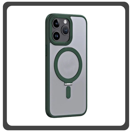 Θήκη Πλάτης - Back Cover, Silicone Σιλικόνη Creative Invisible Bracket Protective Case Green Πράσινο For iPhone 12 Pro Max