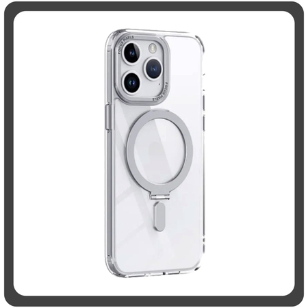 Θήκη Πλάτης - Back Cover, Silicone Σιλικόνη Creative Invisible Bracket Protective Case Silver Ασημί For iPhone 12 / 12 Pro