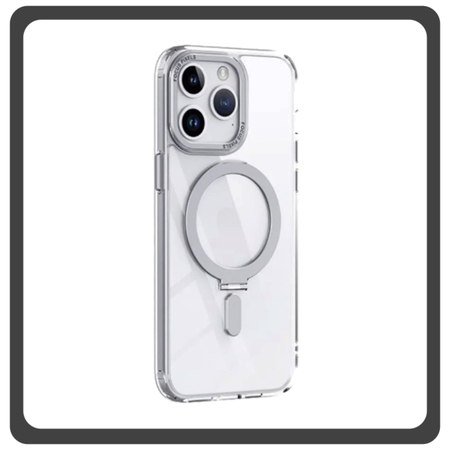 Θήκη Πλάτης - Back Cover, Silicone Σιλικόνη Creative Invisible Bracket Protective Case Silver Ασημί For iPhone 13 Pro