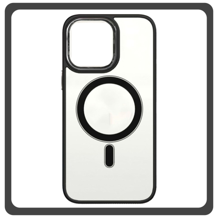 Θήκη Πλάτης - Back Cover, Silicone Σιλικόνη Frosted Edge Macaroon Magnetic Case Black Μαύρο For iPhone 13 Mini