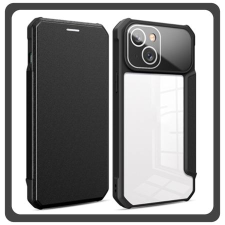Θήκη Book, Leather Δερματίνη Colorful Magnetic Case Black Μαύρο For iPhone 13