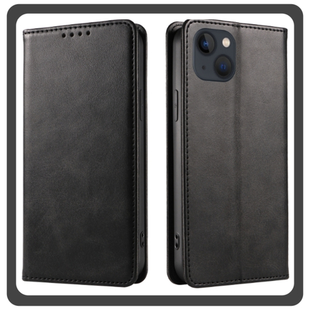 Θήκη Book, Leather Δερματίνη Print Wallet Case Black Μαύρο For iPhone 13