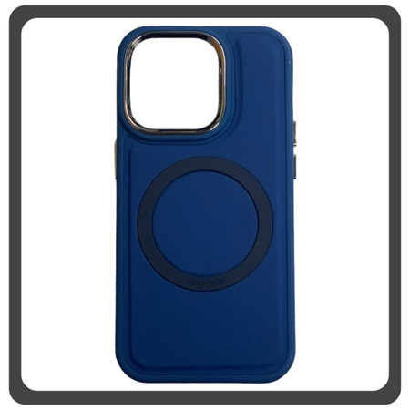 Θήκη Πλάτης - Back Cover, Silicone Σιλικόνη Liquid Magnetic Skin Protection Case Blue Μπλε For iPhone 13 Pro Max