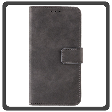 Θήκη Book, Leather Δερματίνη Flap Wallet Case with Clasp Gray Γκρι For iPhone 13 Pro