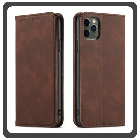 Θήκη Book, Δερματίνη Leather Print Wallet Case Brown Καφέ For iPhone 14 Pro