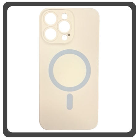 Θήκη Πλάτης - Back Cover, Silicone Σιλικόνη Liquid Silicone Magnetic Protection Case White Άσπρο For iPhone 13 Pro