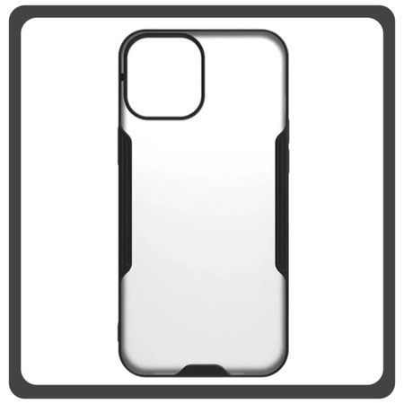 Θήκη Πλάτης - Back Cover, Silicone Σιλικόνη TPU-Rimmed Acrylic Protective Case Black Μαύρο For iPhone 12 / 12 Pro