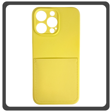 Θήκη Πλάτης - Back Cover, Silicone Σιλικόνη Liquid Inserted TPU Protective Case Yellow Κίτρινο For iPhone 13 Pro