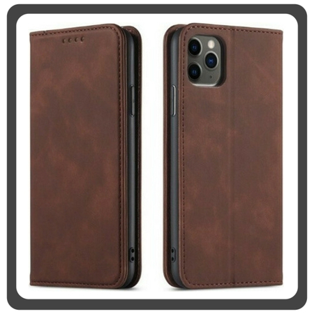 Θήκη Book, Leather Δερματίνη Print Wallet Case Brown Καφέ For iPhone 13 Pro Max