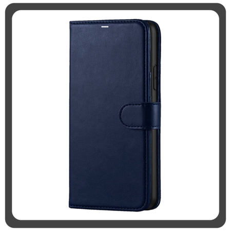 Θήκη Book, Leather Δερματίνη Flap Wallet Case with Clasp Dark Blue Μπλε For iPhone 13 Pro Max