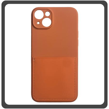 Θήκη Πλάτης - Back Cover, Silicone Σιλικόνη Liquid Inserted TPU Protective Case Orange Πορτοκαλί For iPhone 14
