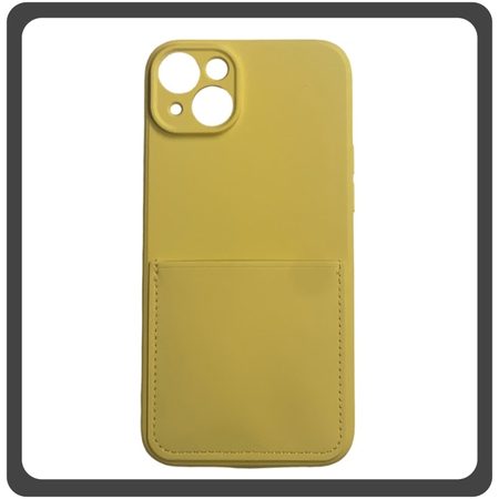 Θήκη Πλάτης - Back Cover, Silicone Σιλικόνη Liquid Inserted TPU Protective Case Yellow Κίτρινο For iPhone 14