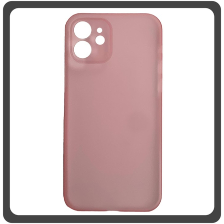 Θήκη Πλάτης - Back Cover, Silicone Σιλικόνη Ultra Thin Feather Case Pink Ροζ For iPhone 12