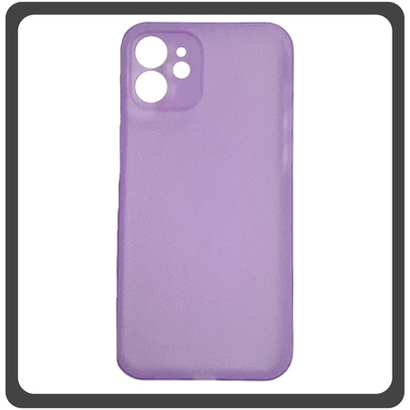 Θήκη Πλάτης - Back Cover, Silicone Σιλικόνη Ultra Thin Feather Case Purple Μωβ For iPhone 12