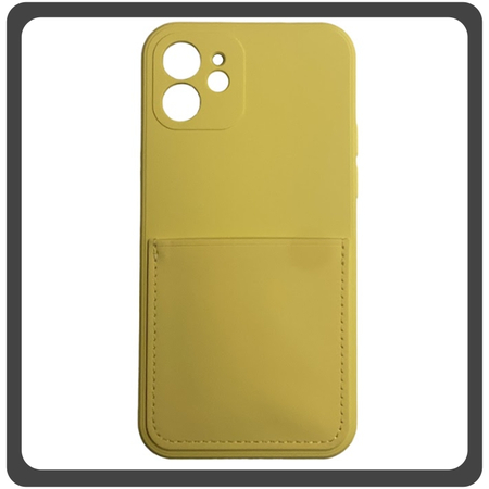 Θήκη Πλάτης - Back Cover, Silicone Σιλικόνη Liquid Inserted TPU Protective Case Yellow Κίτρινο For iPhone 12