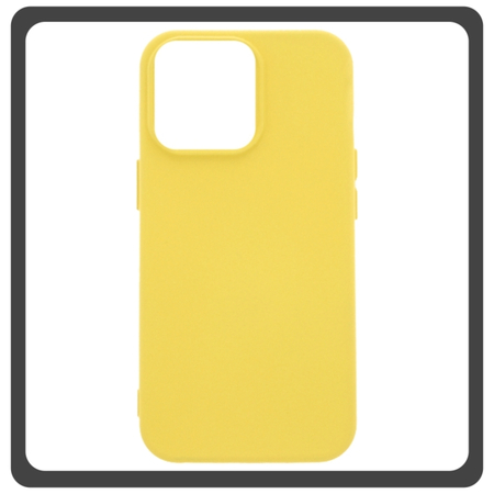Θήκη Πλάτης - Back Cover, Silicone Σιλικόνη High Quality Liquid TPU Soft Protective Case Yellow Κίτρινο For iPhone 13 Pro