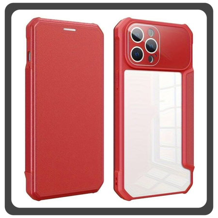 Θήκη Book, Leather Δερματίνη Colorful Magnetic Case Red Κόκκινο For iPhone 13 Pro