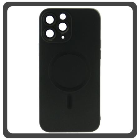 Θήκη Πλάτης - Back Cover, Silicone Σιλικόνη Liquid Silicone Magnetic Protection Case Black Μαύρο For iPhone 13 Pro