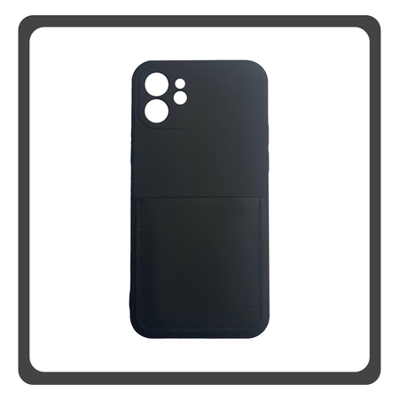 Θήκη Πλάτης - Back Cover, Silicone Σιλικόνη  Liquid Inserted TPU Protective Case Black Μαύρο For iPhone 12 Mini