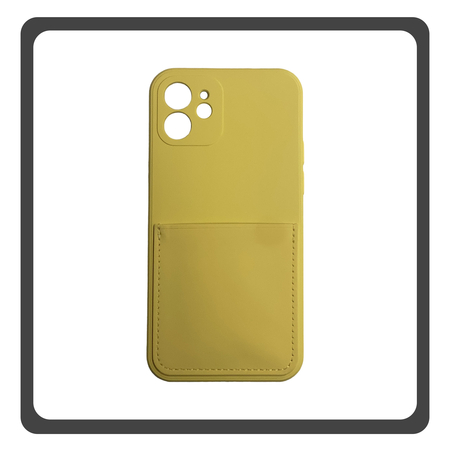 Θήκη Πλάτης - Back Cover, Silicone Σιλικόνη  Liquid Inserted TPU Protective Case Yellow Κίτρινο For iPhone 12 Mini