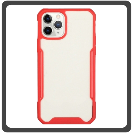 Θήκη Πλάτης - Back Cover Silicone Σιλικόνη TPU-Rimmed Acrylic Protective Case Red Κόκκινο For iPhone 11 Pro Max