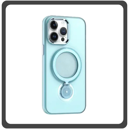 Θήκη Πλάτης - Back Cover, Silicone Σιλικόνη Rotating Magnetic Bracket Protective Case Blue Μπλε For iPhone 12 Pro Max