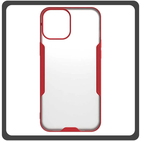 Θήκη Πλάτης - Back Cover, Silicone Σιλικόνη TPU-Rimmed Acrylic Protective Case Red Κόκκινο For iPhone 12 Pro Max