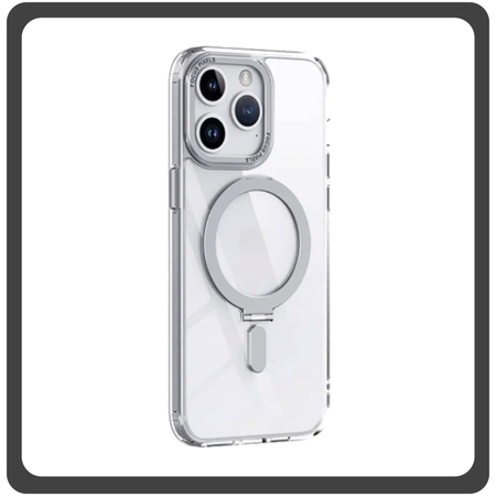 Θήκη Πλάτης - Back Cover Silicone Σιλικόνη Creative Invisible Bracket Protective Case Silver Ασημί For iPhone 11 Pro Max​