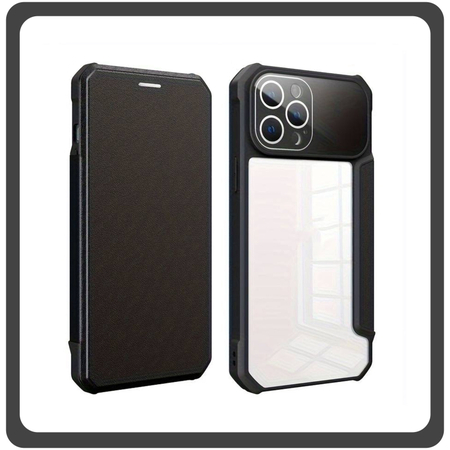 Θήκη Book, Δερματίνη Colorful Magnetic Leather Case Black Μαύρο For iPhone 12 Pro Max