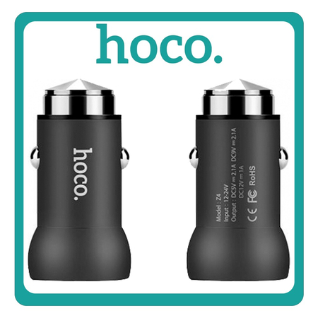Hoco Car Charger Φορτιστής Αυτοκινήτου Black Μαύρο Z4 Συνολικής Έντασης 2A Γρήγορης Φόρτισης Με Μία Θύρα USB