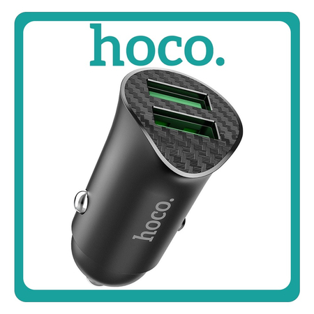 Hoco Car Charger Φορτιστής Αυτοκινήτου Black Μαύρο Z39 Συνολικής Έντασης 3A με Θύρες: 2xUSB