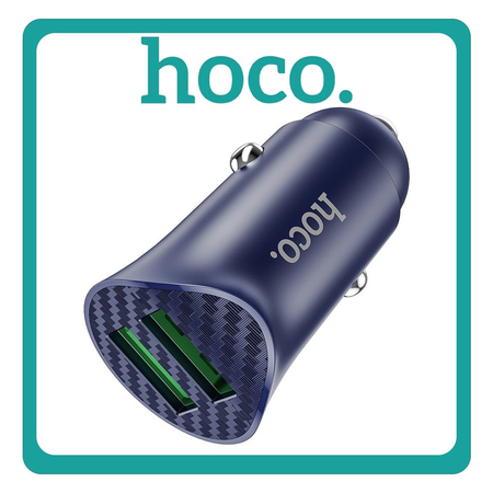 Hoco Car Charger Φορτιστής Αυτοκινήτου Blue Μπλε Z39 Συνολικής Έντασης 3A με Θύρες: 2xUSB
