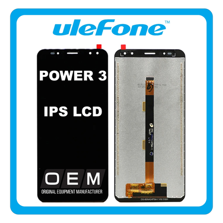 HQ OEM Ulefone Power 3, Power3, IPS LCD Display Screen Assembly Οθόνη + Touch Screen Digitizer Μηχανισμός Αφής Black Μαύρο (Grade AAA)