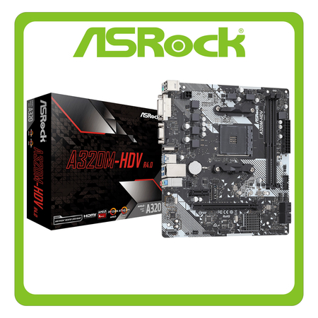 Asrock A320M-HDV R4.0  Motherboard AMD A320 Socket AM4 micro ATX
