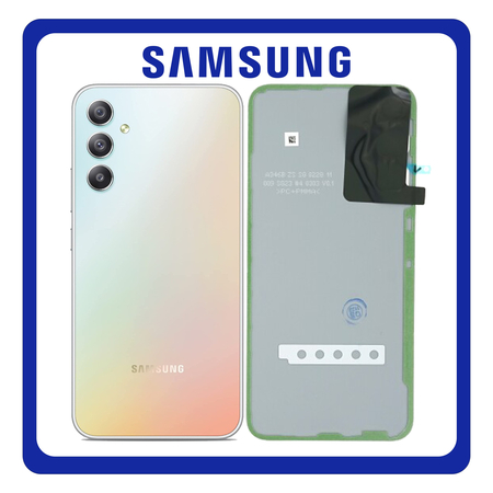Γνήσια Original Samsung Galaxy A34 5G (SM-A346E, SM-A346B), Rear Back Battery Cover Πίσω Καπάκι Πλάτη Μπαταρίας + Camera Lens Τζαμάκι Κάμερας Silver Ασημί GH82-30709B