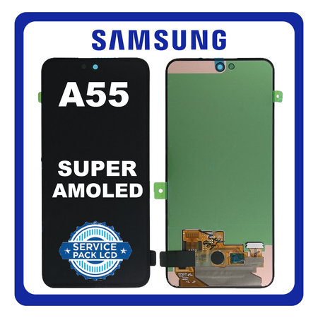 Γνήσια Original Samsung Galaxy A55 5G (SM-A256E, SM-A256E/DS) Super AMOLED LCD Display Screen Assembly Οθόνη + Touch Screen Digitizer Μηχανισμός Αφής Black Μαύρο GH82-34308A (Service Pack By Samsung)