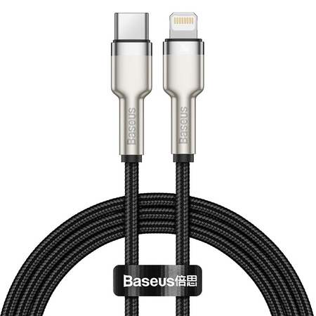 Data Cable Baseus Cafule, Type-c - Lightning, 20w, 1.0m, Black - 40475