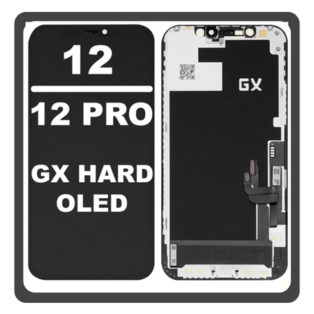 HQ OEM Συμβατό Για Apple iPhone 12 (A2403, A2172, A2402), iPhone 12 Pro (A2407, A2341, A2406) GX Hard OLED LCD Display Screen Assembly Οθόνη + Touch Screen Digitizer Μηχανισμός Αφής Black Μαύρο (Premium A+)