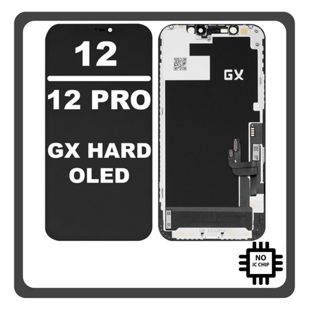 HQ OEM Συμβατό Για Apple iPhone 12 (A2403, A2172, A2402), iPhone 12 Pro (A2407, A2341, A2406) GX Hard OLED LCD Display Screen Assembly Οθόνη + Touch Screen Digitizer Μηχανισμός Αφής Black Μαύρο Without IC Chip (Premium A+)
