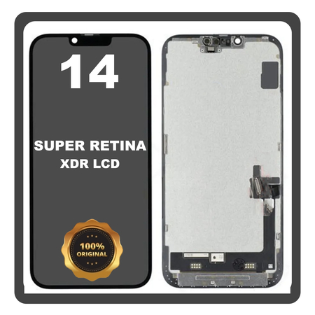 Γνήσια Original FOG For Apple iPhone 14 (A2882, A2649) Super Retina XDR OLED LCD Display Screen Assembly Οθόνη + Touch Screen Digitizer Μηχανισμός Αφής Midnight Μαύρο (Lifetime Warranty​)