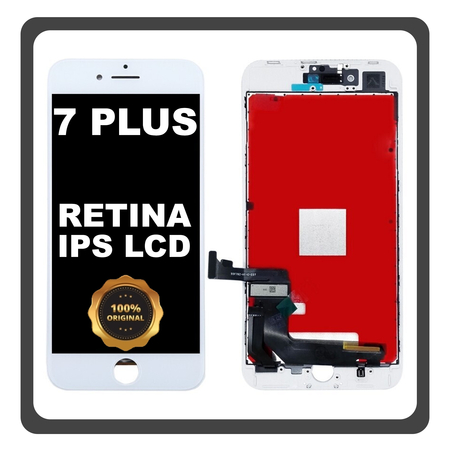 Γνήσια Original For Apple iPhone 7+, iPhone7 Plus (A1661, A1784) Retina IPS LCD Display Screen Assembly Οθόνη + Touch Screen Digitizer Μηχανισμός Αφής White Άσπρο (Lifetime Warranty Για Συνεργατες B2B​)