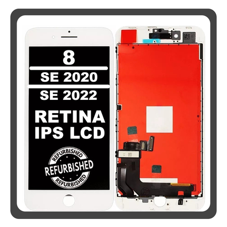 iPhone 8 (A1863, A1905) / iPhone SE (2020) (A2275, A2296) / iPhone SE (2022) (A2783, A2595) Retina IPS LCD Display Screen Assembly Οθόνη + Touch Screen Digitizer Μηχανισμός Αφής White Άσπρο (Ref By Apple) (Lifetime Warranty Για Συνεργάτες B2B)