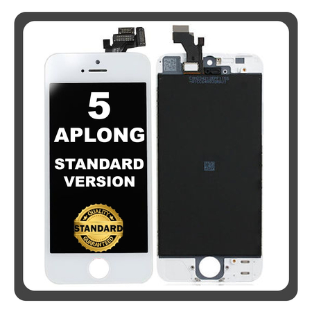 HQ OEM Συμβατό Με Apple iPhone 5, iPhone5 (A1428, A1429) APLONG Standard Version LCD Display Screen Assembly Οθόνη + Touch Screen Digitizer Μηχανισμός Αφής White Άσπρο (Premium A+) (Lifetime Warranty Για Συνεργάτες B2B​)