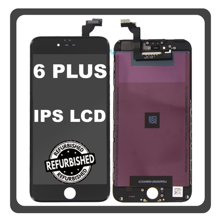 iPhone 6+, iPhone 6 Plus (A1522, A1524) IPS LCD Display Screen Assembly Οθόνη + Touch Screen Digitizer Μηχανισμός Αφής Black Μαύρο (Ref By Apple) (Lifetime Warranty Για Συνεργατες B2B​)