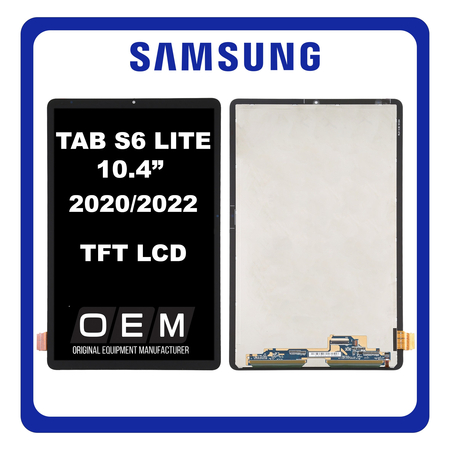 HQ OEM Συμβατό Με Samsung Galaxy Tab S6 Lite 10.4 " (2020) (SM-P610N, SM-P615) / Tab S6 Lite 10.4"​ (2022) (SM-P613, SM-P619) TFT LCD LCD Display Screen Assembly Οθόνη + Touch Screen Digitizer Μηχανισμός Αφής Black Μαύρο (Premium A+)